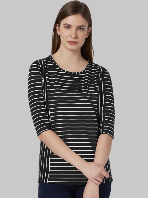 

Park Avenue Woman Black Striped Boat Neck T-shirt