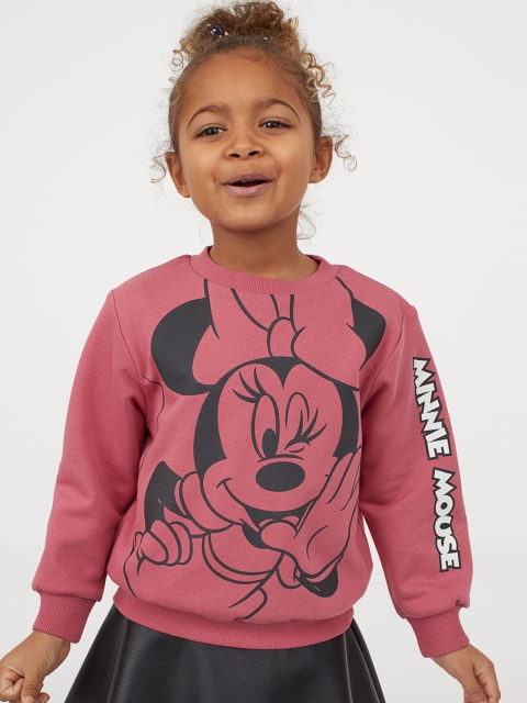 

H&M Girls Pink & Black Printed Sweatshirt