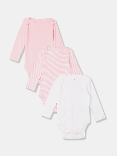 

GAP Boys Pack Of 3 Long Sleeve Bodysuit, Pink