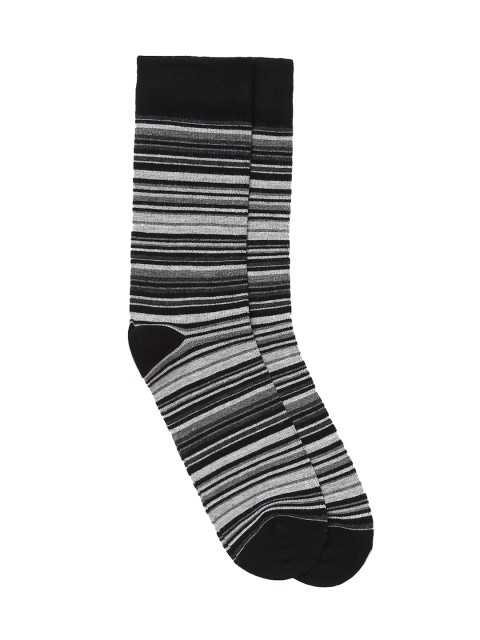 

LINDBERGH Men Black & White Striped Above Ankle-Length Socks