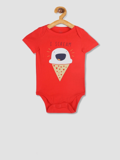 

GAP Girls Red Printed Graphic Short Sleeve Bodysuit