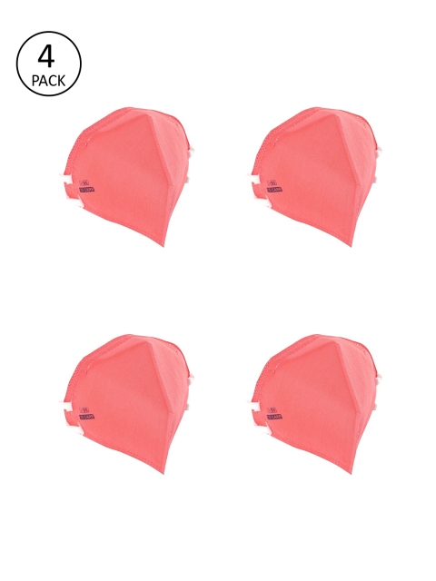 

JS Care Unisex Pack Of 4 6-Ply Reusable N95 Masks, Red