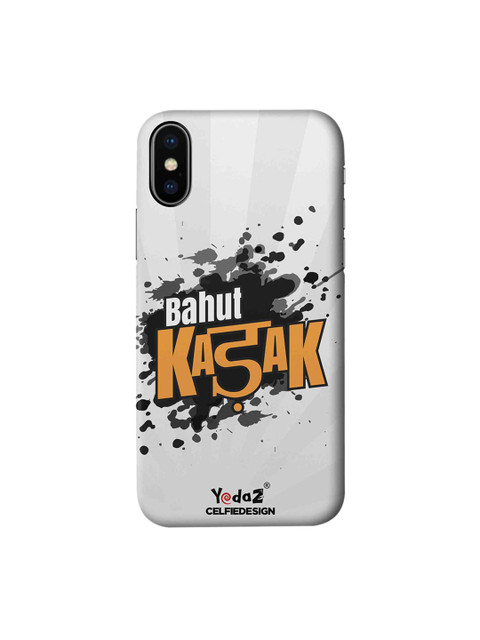 

CelfieDesign White & Orange Bahut Kadak Yedaz Quirky Sustainable Apple iPhone X Mobile Back Cover