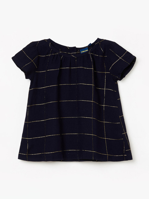 

Juniors by Lifestyle Girls Navy Blue Checked Top