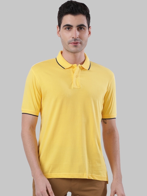 

Next Look Men Yellow Self Design Polo Collar T-shirt