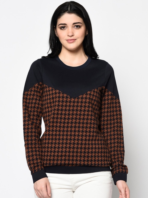 

Trufit Women Brown & Black Colorblocked Sweatshirt