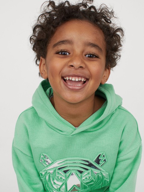 

H&M Boys Green Motif-Detail Hoodie
