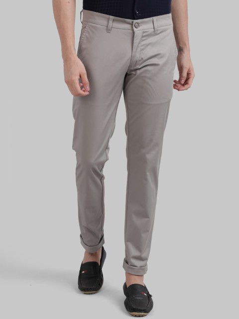 

Parx Men Grey Tapered Fit Solid Regular Trousers