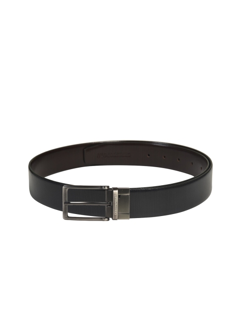 

CHRISTOPOLO Men Black & Brown Solid Reversible Genuine Leather Belt