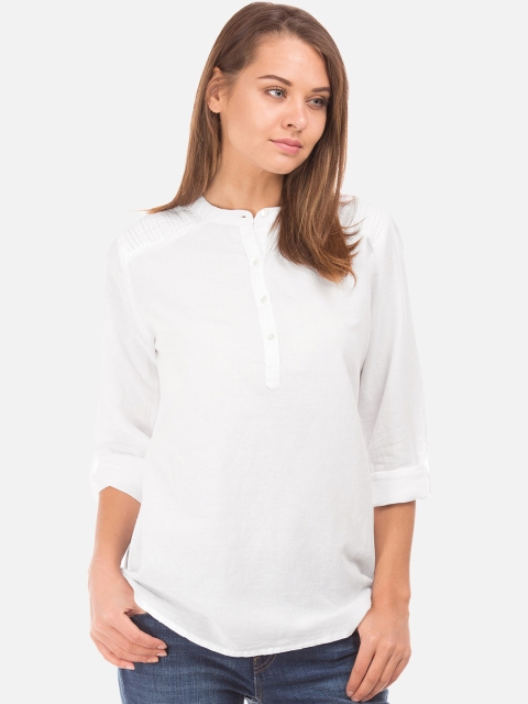 

Cherokee Women White Solid Shirt Style Top