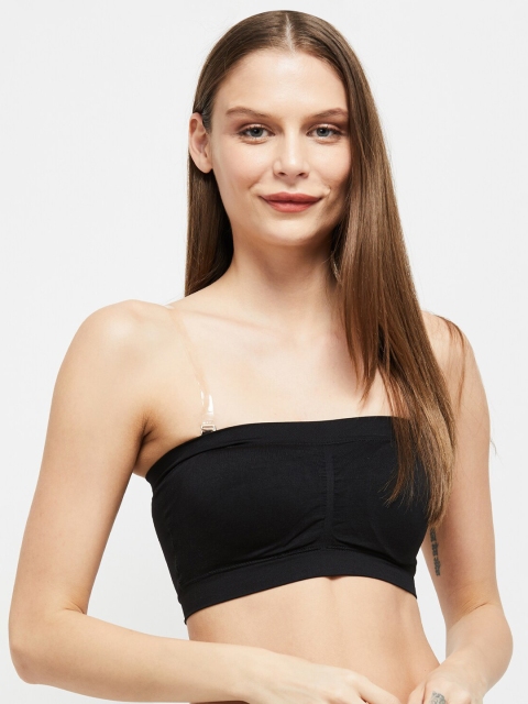 max Black Solid Non-Wired Non-Padded Tube Bra SU20TB01