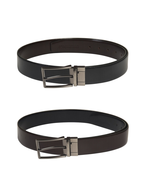 

CHRISTOPOLO Men Black & Brown Solid Reversible Genuine Leather Belt