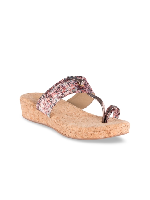 

Kraft Cellar Women Multicoloured Woven Design Kolhapuri Heels, Multi
