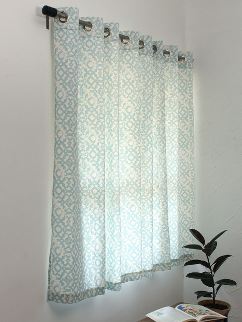 

House This Set of 2 Blue & White Printed Door Curtains