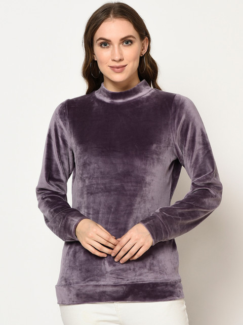 

Trufit Women Purple Solid Sweatshirt