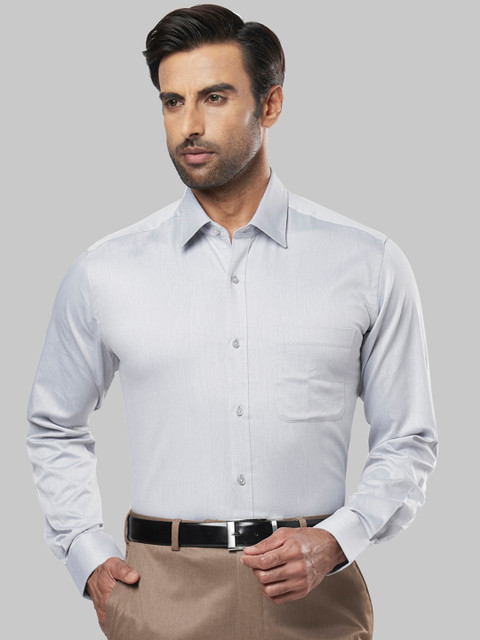 

Raymond Men Grey Regular Fit Self Design Formal Shirt
