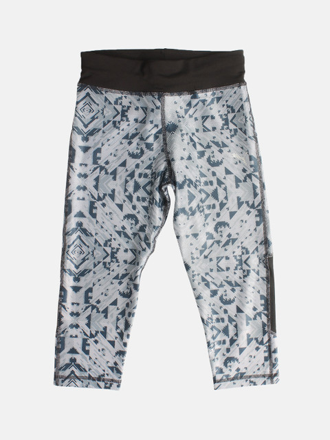 

Puma Girls White & Blue Printed Skinny-Fit Three-Quarter Tights