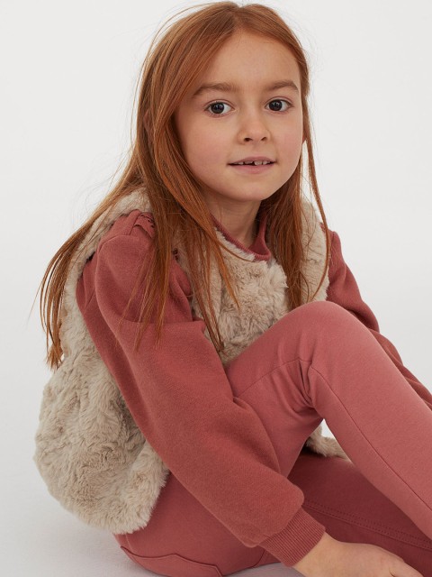 

H&M Girls Beige Faux Fur Gilet