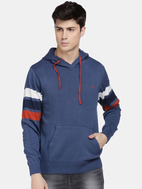 

Aeropostale Men Blue Solid Pullover Sweater