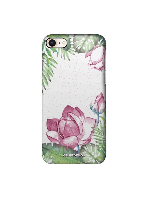 CelfieDesign White & Pink Laotian Lotus Quirky Sustainable Apple iPhone 8 Mobile Back Cover