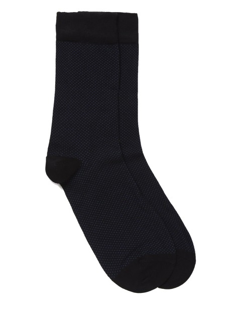 

LINDBERGH Men Navy Blue & Black Self-Design Above Ankle-Length Socks