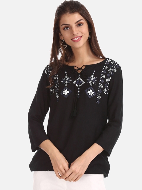 

Cherokee Women Black Solid Top