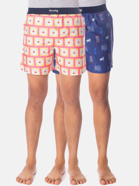 

Smugglerz Men Pack Of 2 Printed Pure Cotton Boxers Amsterdam-BXR-Pack-S, Pink