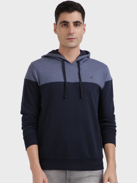 

ColorPlus Men Blue Colourblocked Hooded Sweatshirt