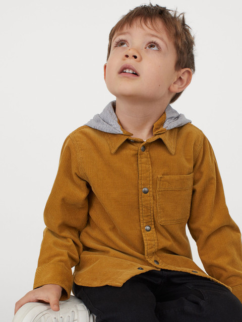 

H&M Boys Brown Hooded corduroy shirt