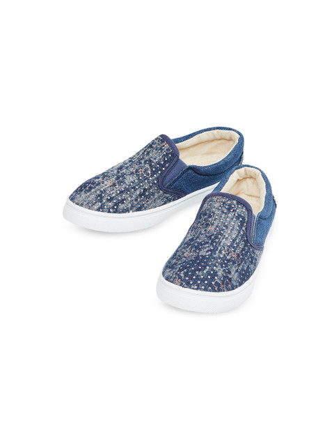 

max Girls Blue Slip-On Sneakers