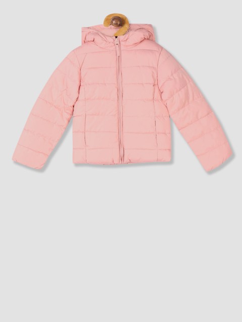 

The Childrens Place Girls Pink Solid Puffer Jacket