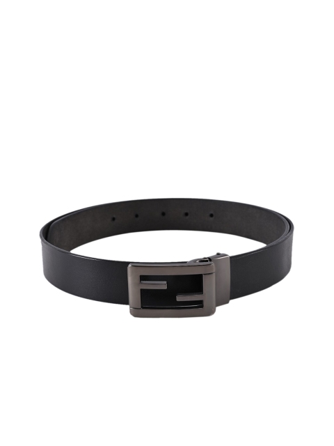 

BuckleUp Men Black Solid Leather Belt