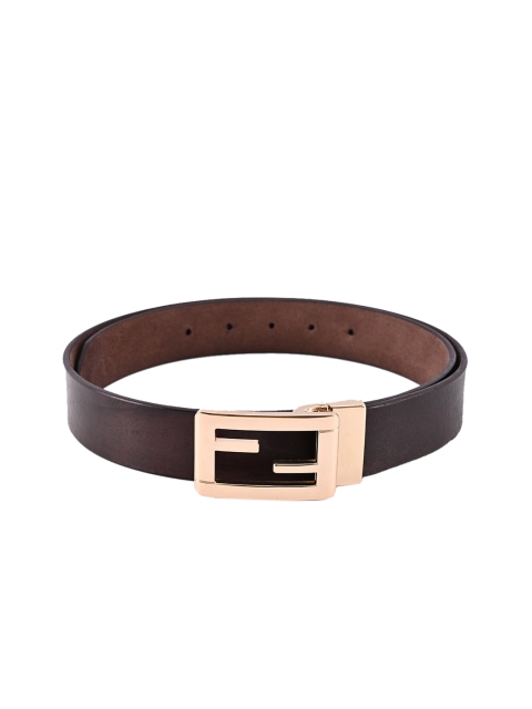 

BuckleUp Men Brown Solid Leather Belt
