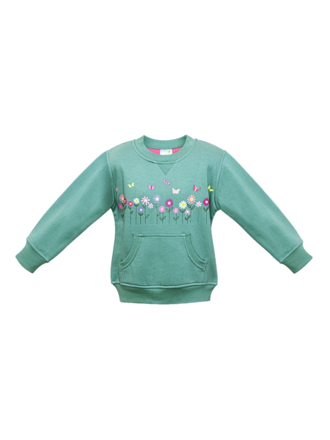 

Daffodils GIRLS WEAR Girls Green Solid Sweatshirt