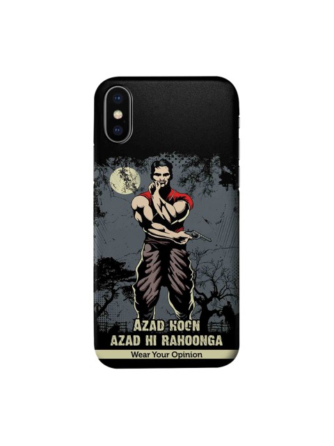

CelfieDesign Black & Grey Azaad Hoon Wear Your Opinion Quirky Sustainable Apple iPhone X Mobile Back Cover