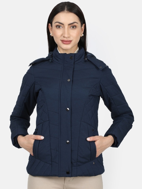 

Monte Carlo Women Navy Blue Solid Padded Jacket