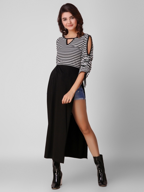 

Texco Women Black & White Striped Maxi Top