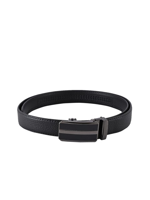 

BuckleUp Men Black Solid Belt