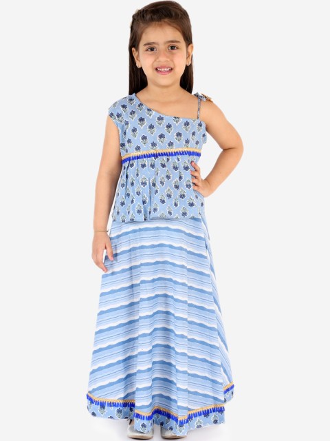 

Chipbeys Girls Blue Printed Lehenga Choli