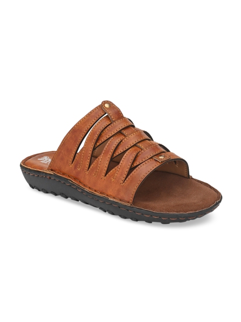 

Roadster Men Brown Leather Solid Comfort Sandals