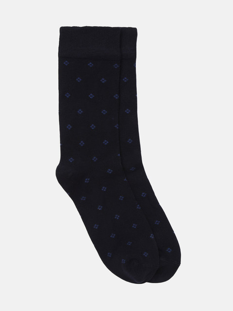 

LINDBERGH Men Navy Blue Patterned Above Ankle-Length Socks