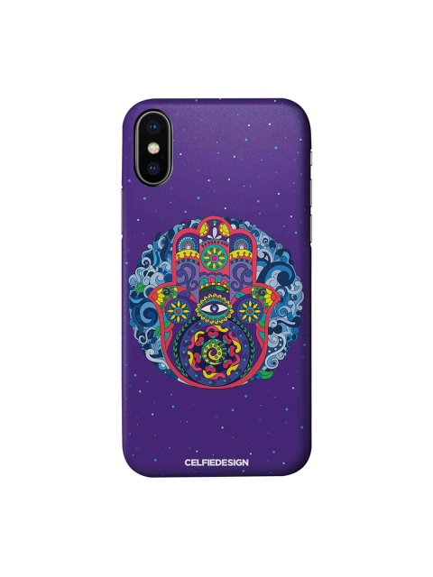 

CelfieDesign Purple & Red Humsa Mandala Printed iPhone X Sustainable Back Cover