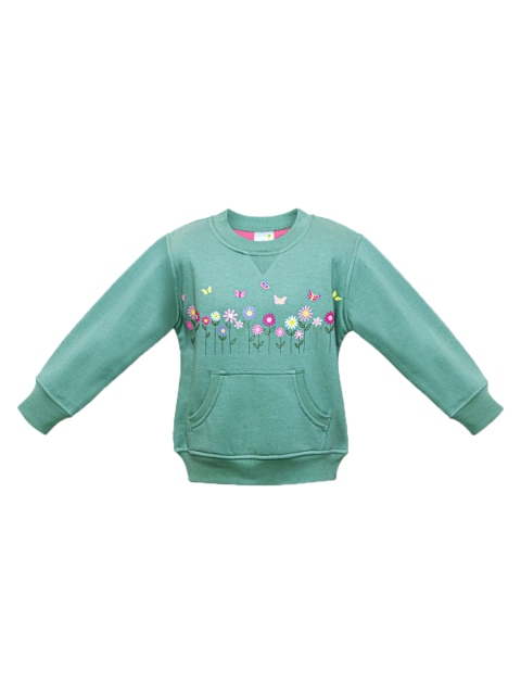 

Daffodils GIRLS WEAR Girls Green Printed Sweatshirt
