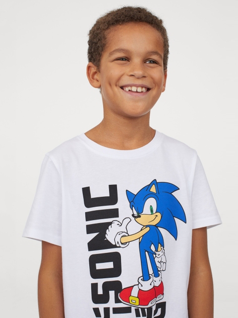 

H&M Boys White Printed T-shirt