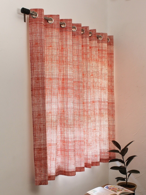 

House This Red & White Printed Window Curtain
