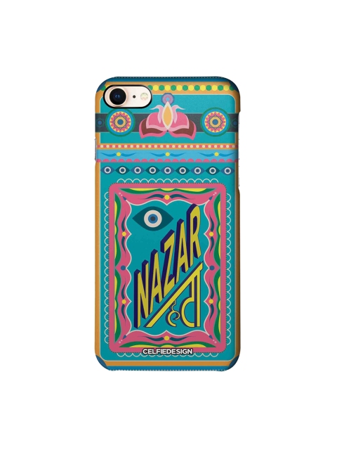 CelfieDesign Turquoise Blue & Yellow Nazar Hata Printed Sustainable iPhone 8 Back Case