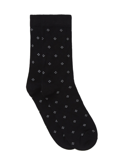 

LINDBERGH Men Black & White Patterned Above Ankle-Length Socks