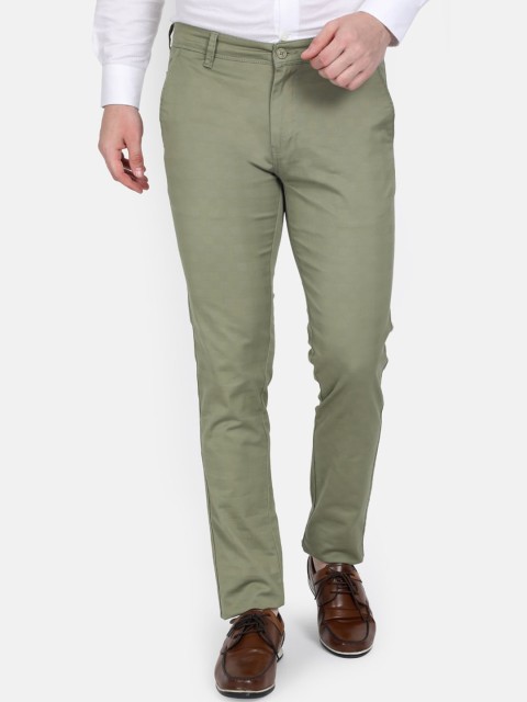 

Monte Carlo Men Green Slim Fit Solid Regular Trousers
