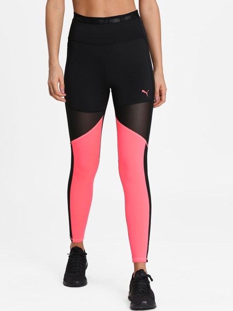 

Puma Women Black & Pink Colourblocked Be Bold Thermo-R+ Tights