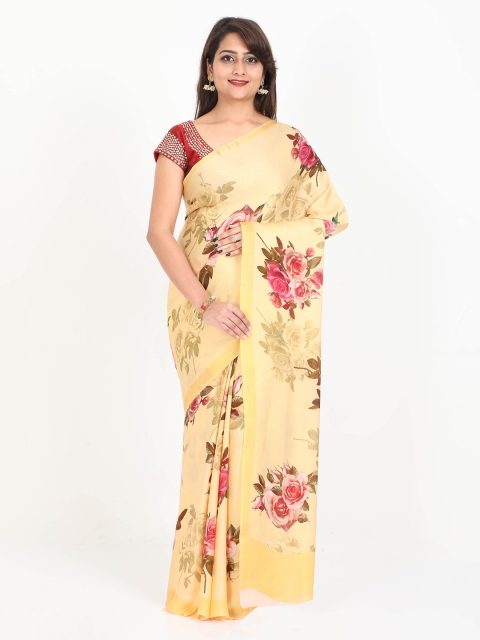 

SABOO COLLECTIONS Yellow Printed Saree